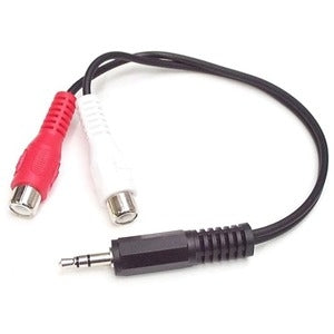 6in Stereo Audio Cable - 3.5mm Male to 2x RCA Female 