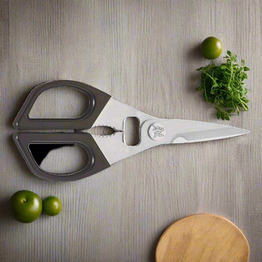 MIYABI 22cm Kitchen Shears – Made in Japan, Black Handle 