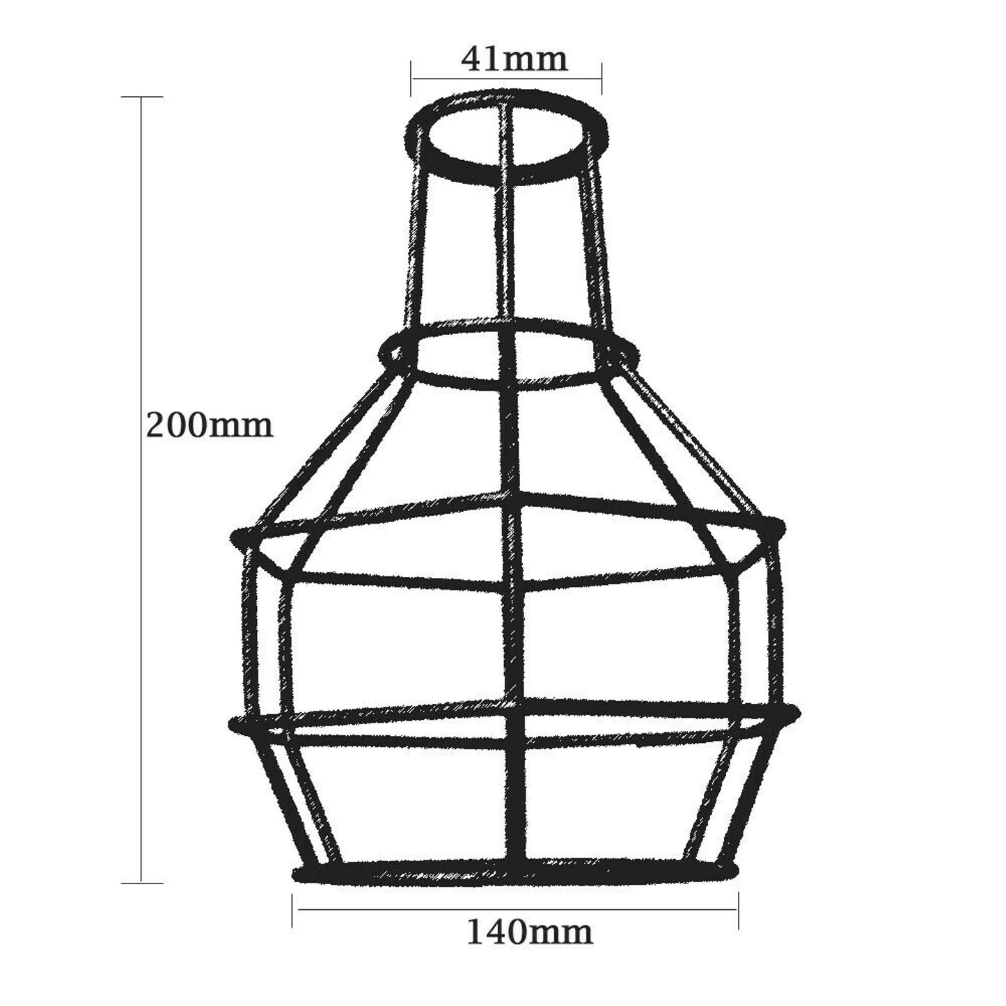 Modern Metal Black Geometric Cage Pendant Light~1308