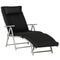 Outdoor Folding Chaise Lounge Chair Recliner with Portable Design, Adjustable Backrest, Cushion and Headrest, Black