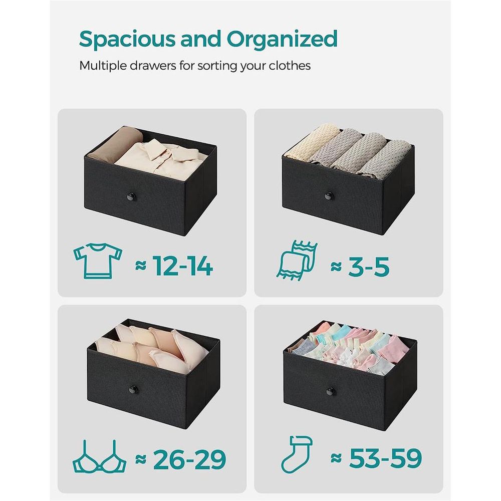 SONGMICS Closet Fabric Dresser with Metal Frame 