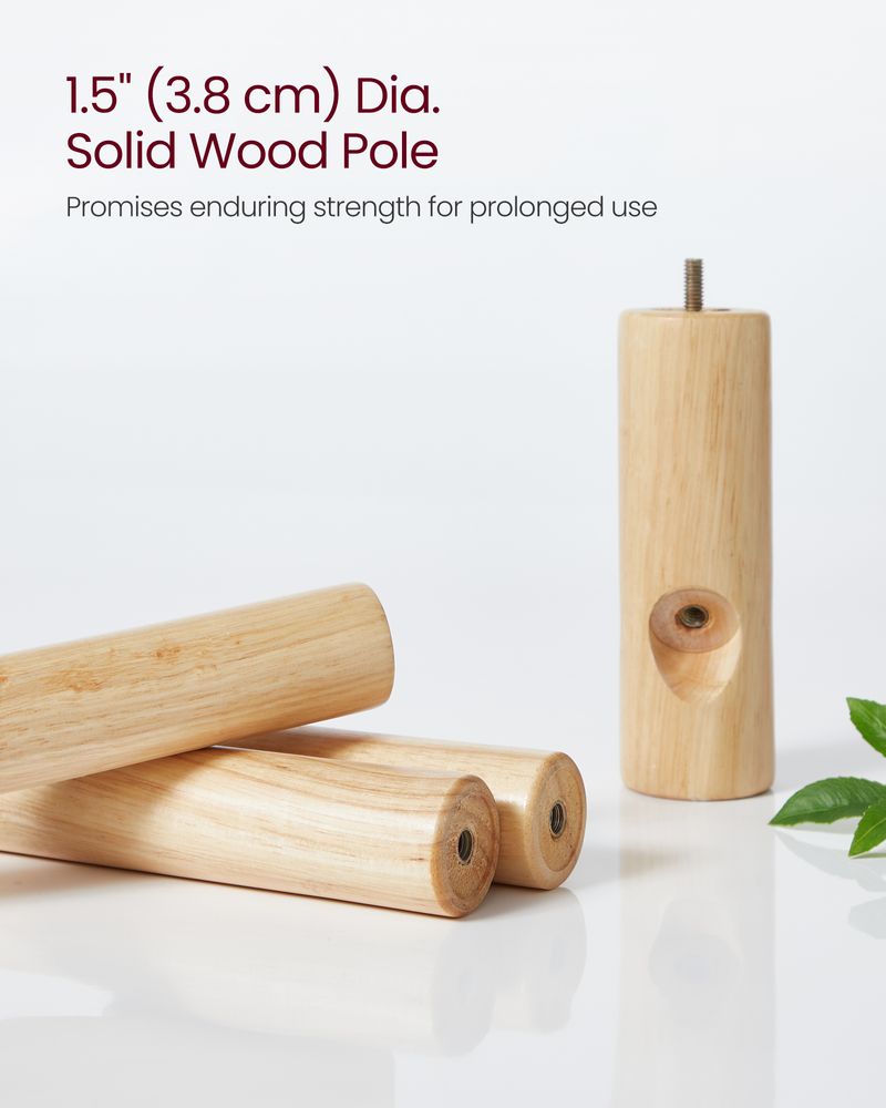 VASAGLE Solid Wood Coat Rack with 8 Hooks 