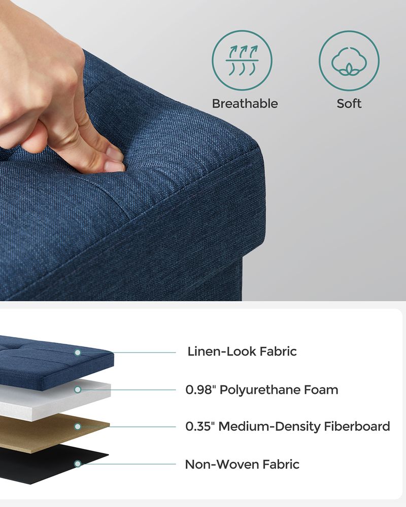 SONGMICS MAZIE Collection 43'' Folding Storage Ottoman Bench 