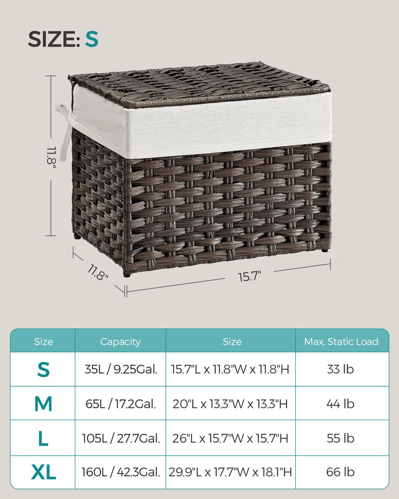 SONGMICS Storage Basket with Lid 