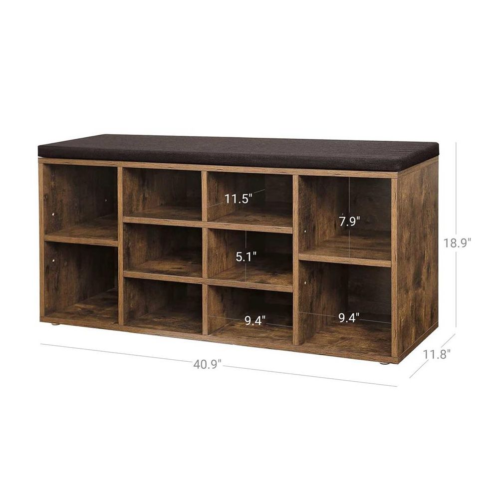 VASAGLE Shoe Bench with Cushion 