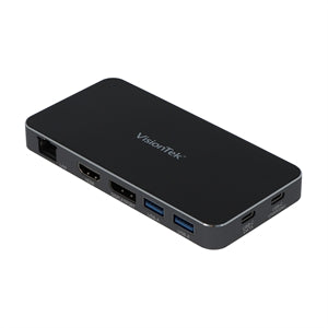 VisionTek VT400 - Dual Display USB-C Docking Station with Power Passthrough 