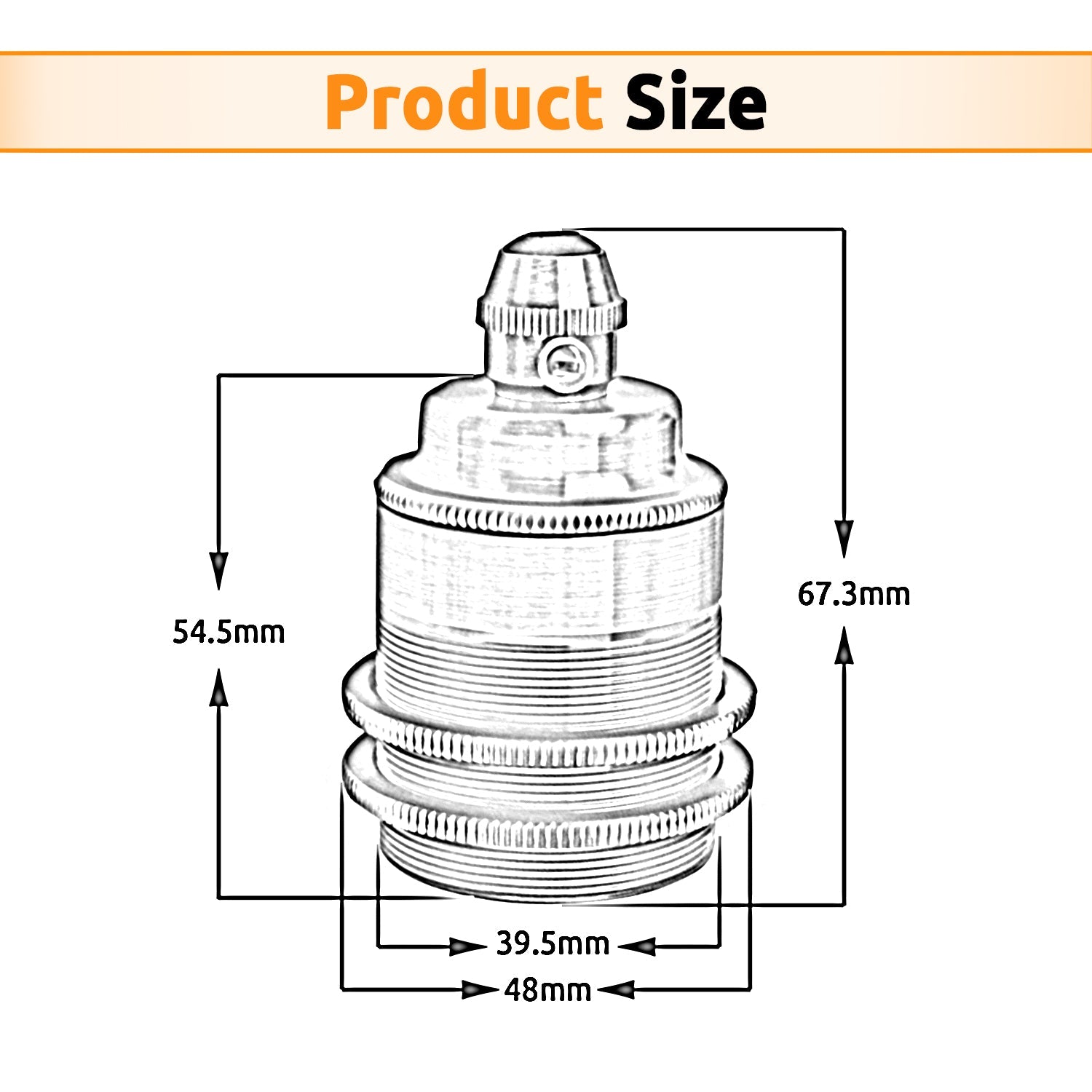 Threaded Holder Copper E26 Base Screw Thread Bulb Socket Lamp Holder~1229