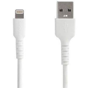 6 foot/2m Durable White USB-A to Lightning Cable, Rugged Heavy Duty Charging/Sync Cable for Apple iPhone/iPad MFi Certified