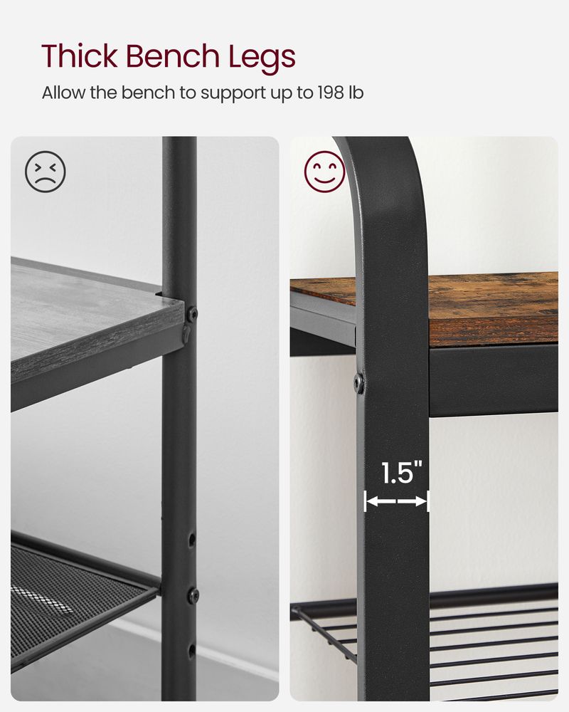 VASAGLE Coat Rack with Shoe Bench for Entryway 