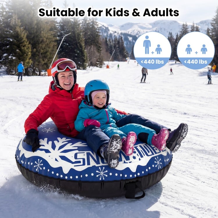 42" Heavy-duty Inflatable Snow Tube with Detachable Tow Strap