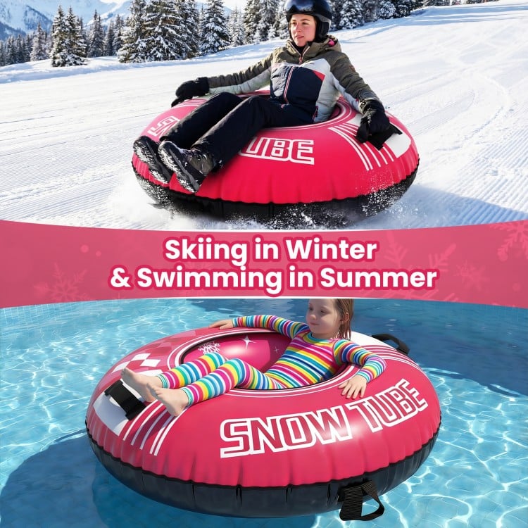 42" Heavy-duty Inflatable Snow Tube with Detachable Tow Strap