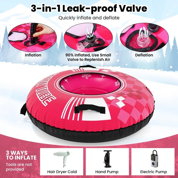 42" Heavy-duty Inflatable Snow Tube with Detachable Tow Strap