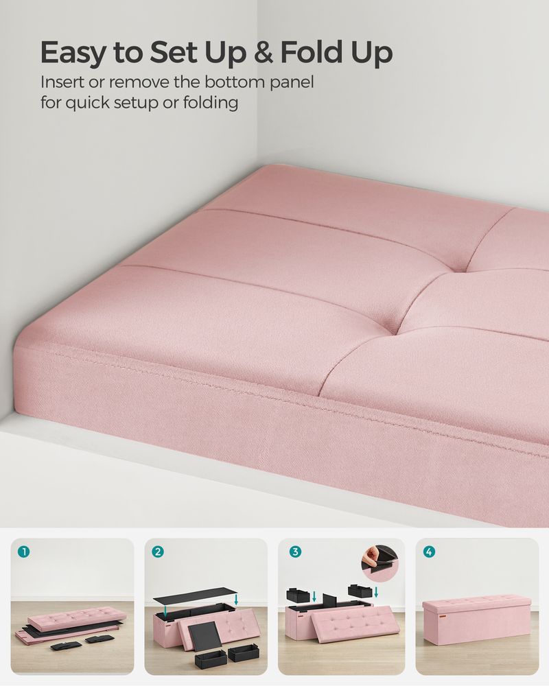 SONGMICS Storage Ottoman Bench with Storage Chest, Load up to 660 lb 