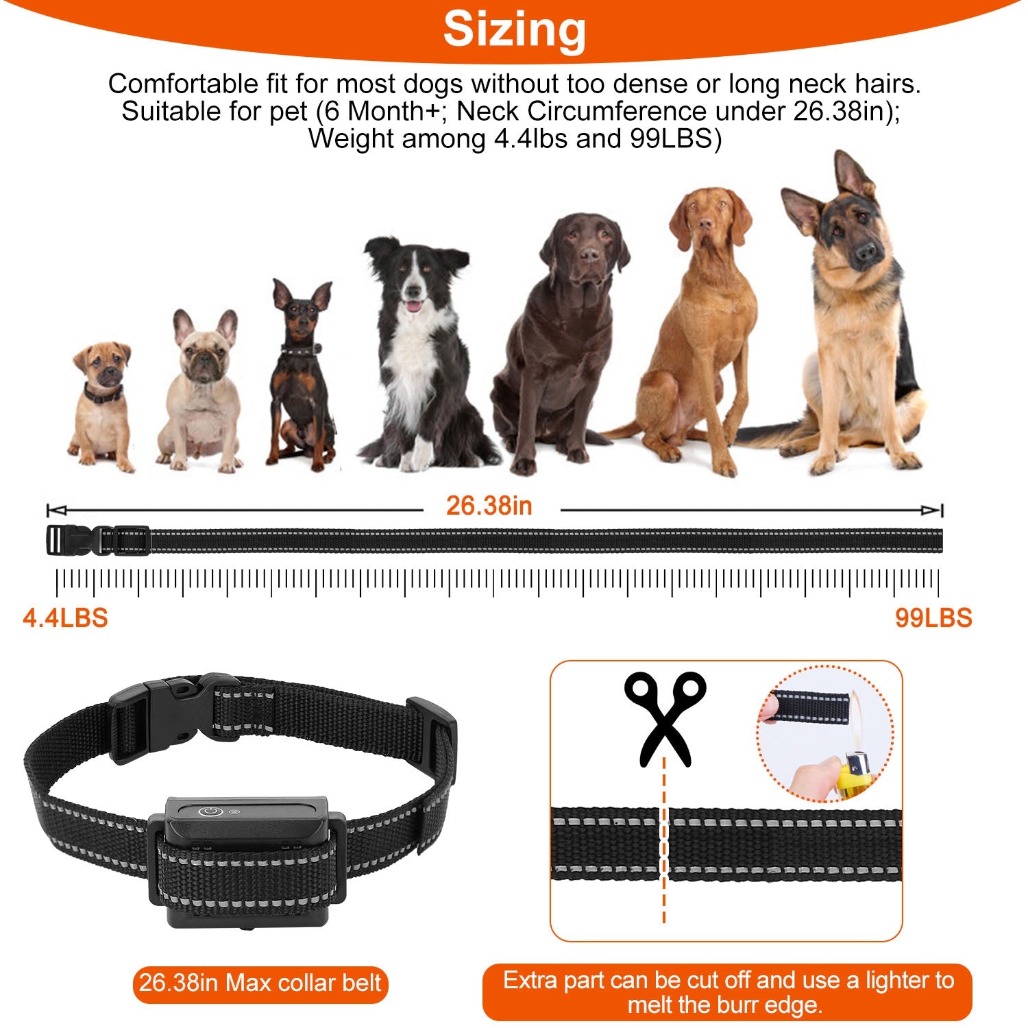 3280FT Dog Training Collar IP67 Waterproof Pet Beep Vibration Electric Shock Collar 3 Channels Rechargeable Transmitter Receiver Trainer with Flashlig