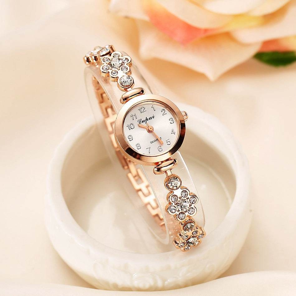 Ladies flower bracelet watch 
