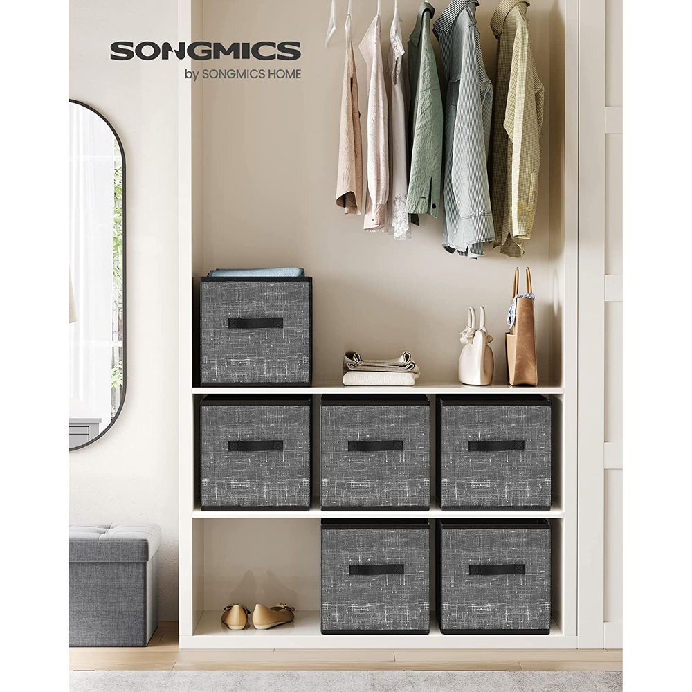 SONGMICS Non-Woven Fabric Storage Cubes with Double Handles 