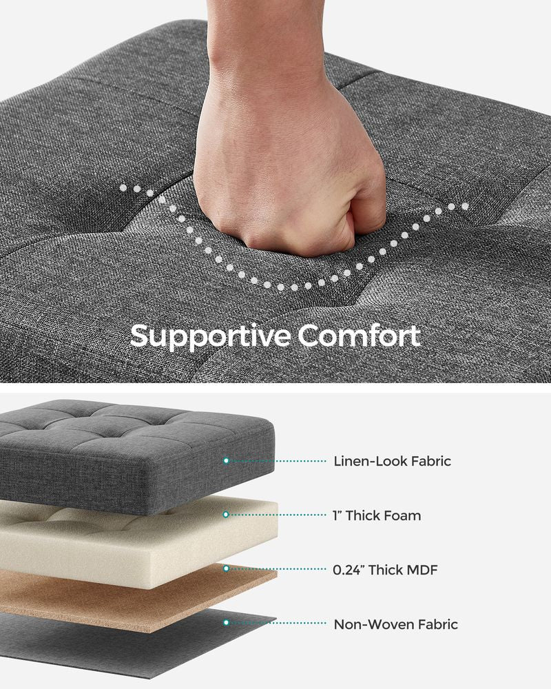 SONGMICS Small Ottoman Foot Rest with Legs 