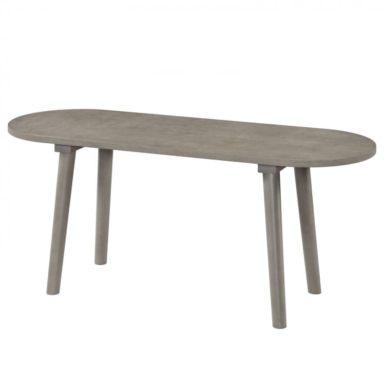 43 Inch Solid Wood Farmhouse Dining Bench Rustic Wooden Entryway Bench with Rubber Wood Legs-Gray