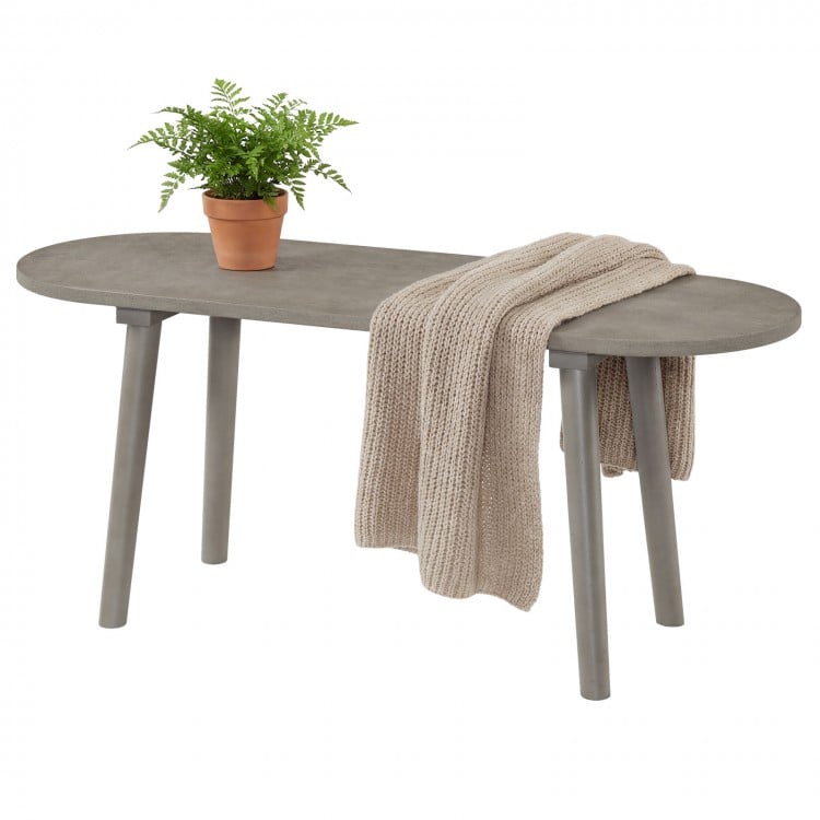 43 Inch Solid Wood Farmhouse Dining Bench Rustic Wooden Entryway Bench with Rubber Wood Legs-Gray