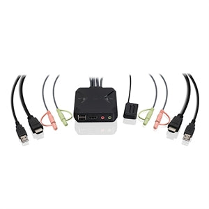 IOGEAR 2-Port 4K KVM Switch with HDMI, USB and Audio Connections 