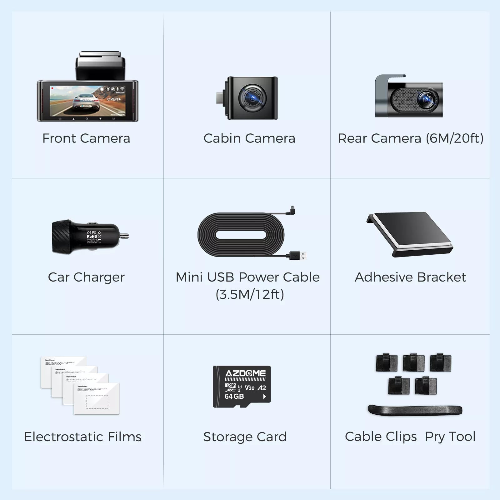 AZDOME M550 Pro 3CH 4K Dash Cam 
