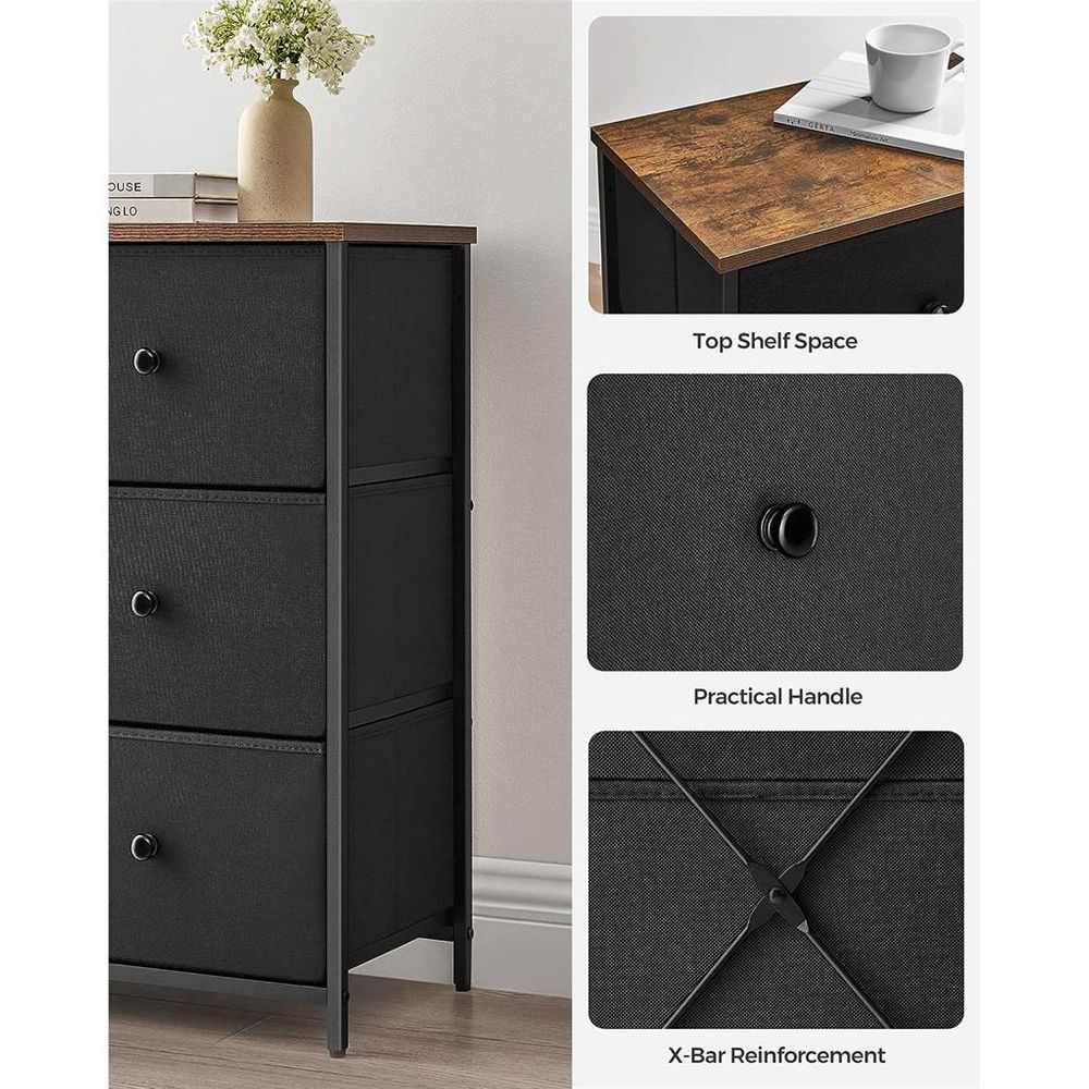 SONGMICS Closet Fabric Dresser with Metal Frame 