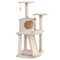 44 Inch Tall Kitten Tower with Condo and 2 Plush Perches-Beige