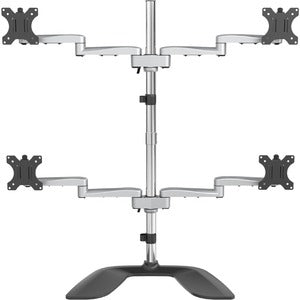 Quad Monitor Stand, Desktop VESA 4 Monitor Arm up to 32" (17.6lb/8kg) Screens, Ergonomic Articulating Pole Mount, Adjustable