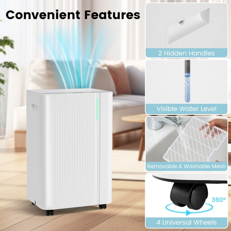 4500 Sq.Ft 54 Pints Dehumidifier with Drain Hose for Home
