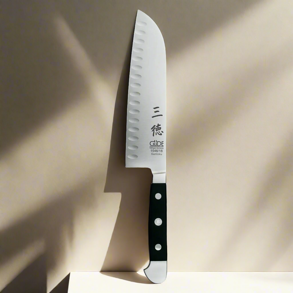 Alpha Santoku Knife With Hollow Edges - 7 inch 