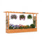 45 Inch Tall Wooden Raised Garden Bed with Side Trellis and Hanging Roof Drainage Holes-Orange