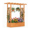 45 inch Tall Wooden Raised Garden Bed with Side Trellis and Hanging Roof-Orange