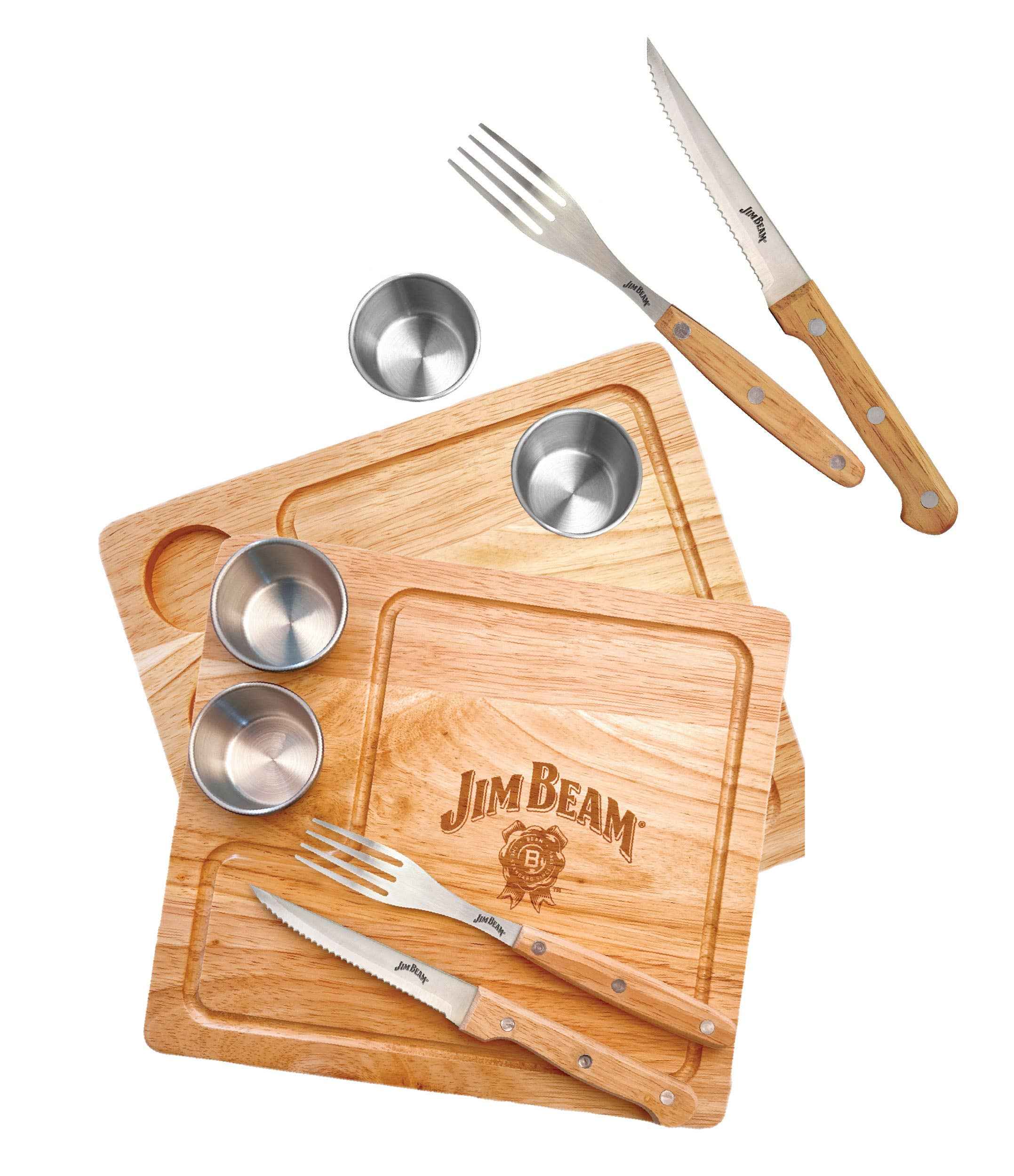 Jim Beam 2 Pack Steak Serving Set 