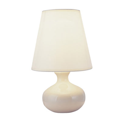 12" Beige Ceramic Bedside Table Lamp With White Shade 