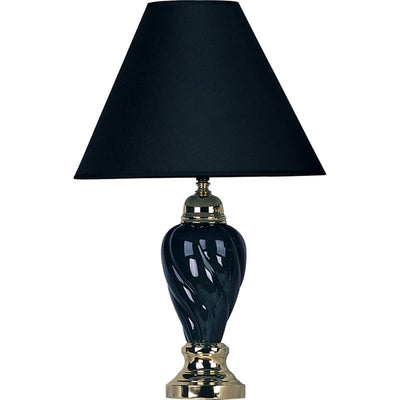 Gold and Navy Blue Table Lamp with Navy Blue Shade 