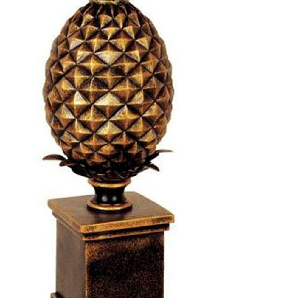 32" Gold Metal Pineapple Table Lamp With Gold Classic Empire Shade