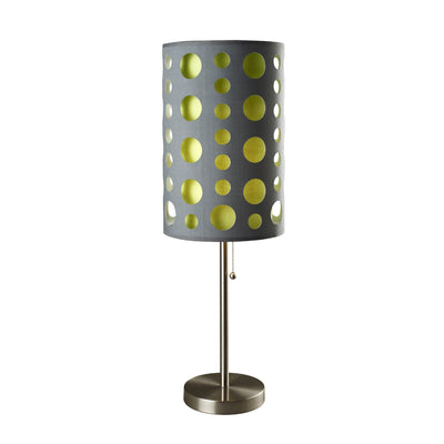 33" Gray and Green Mod Dot Novelty Table Lamp 