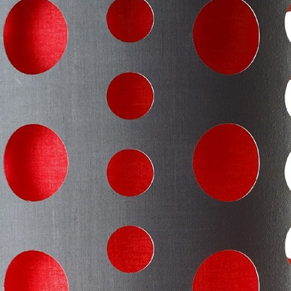 33" Gray and Red Mod Dot Novelty Table Lamp