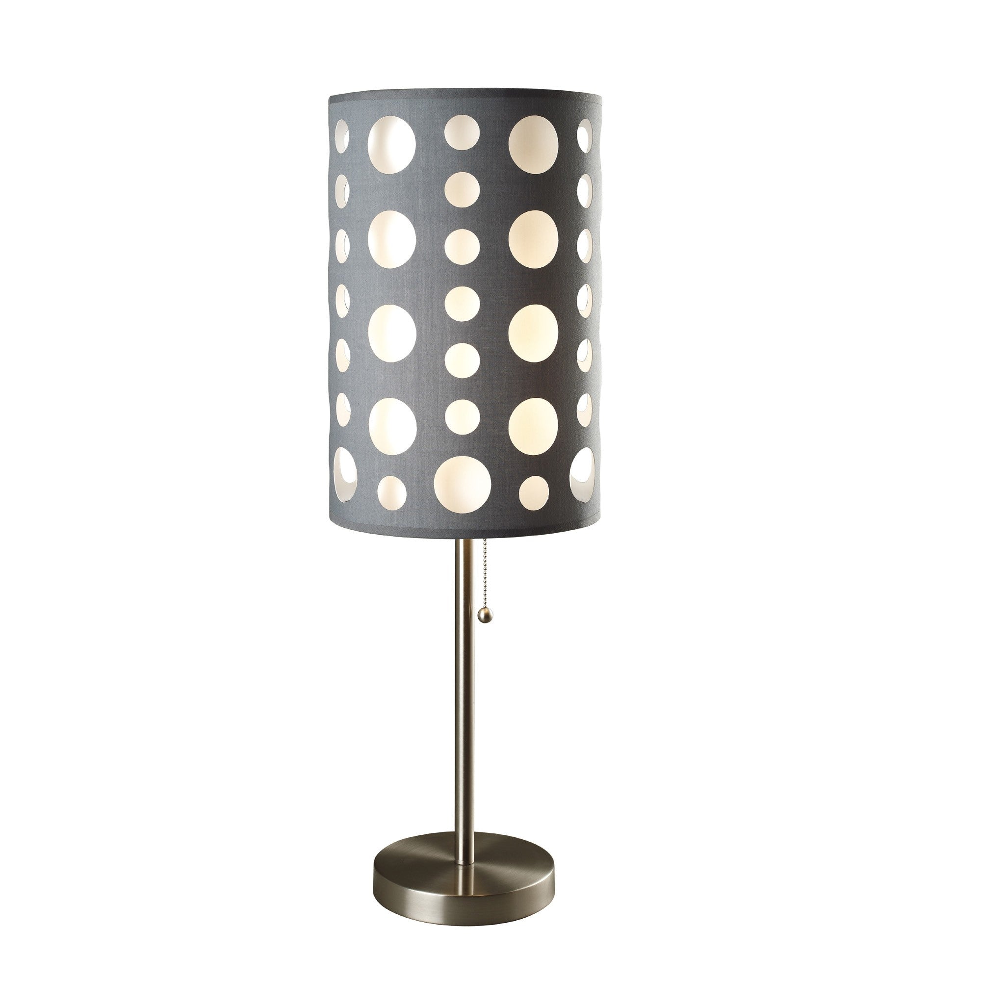 33" Gray and White Mod Dot Novelty Table Lamp