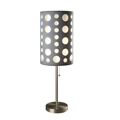 33" Gray and White Mod Dot Novelty Table Lamp 