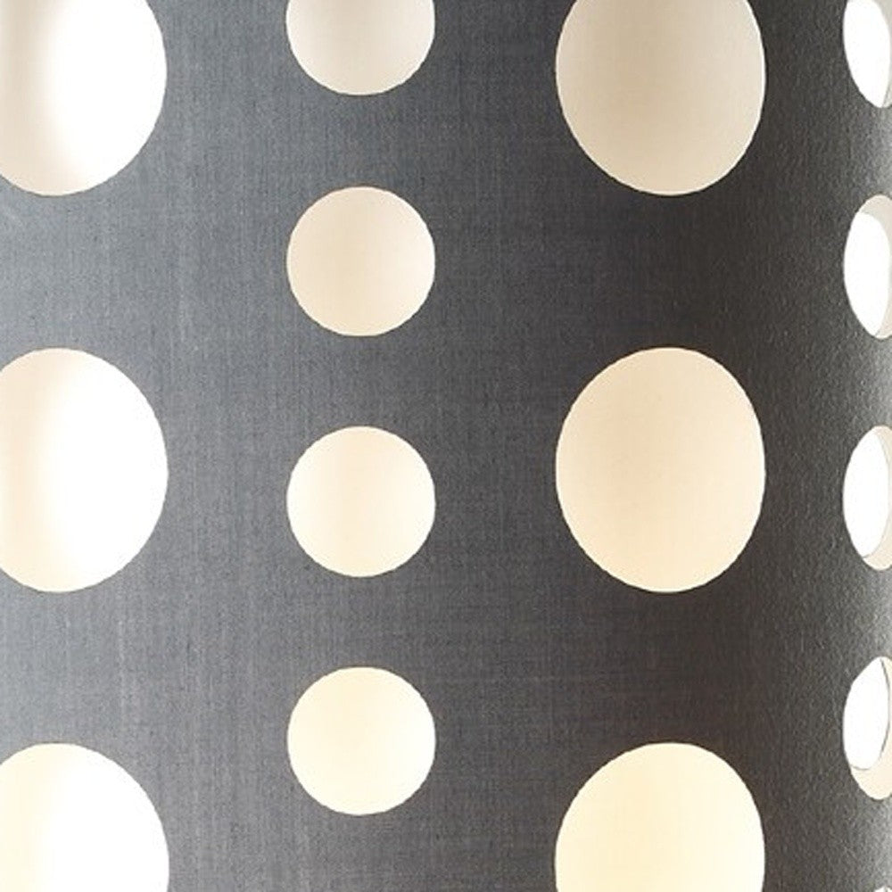 33" Gray and White Mod Dot Novelty Table Lamp