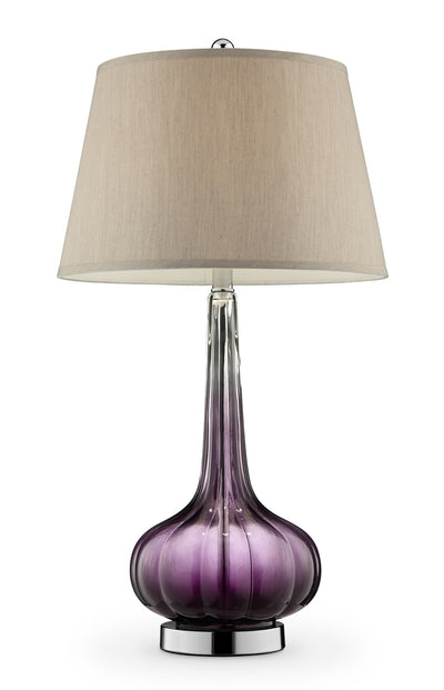 30" Purple Ombre Glass Table Lamp with Beige Shade 