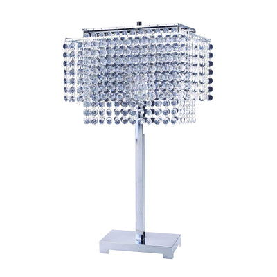 Bling Glam Faux Crystal Rectangular Table Lamp 