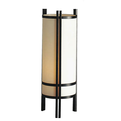 24" Black and Off White Cylinder Bedside Table Lamp 