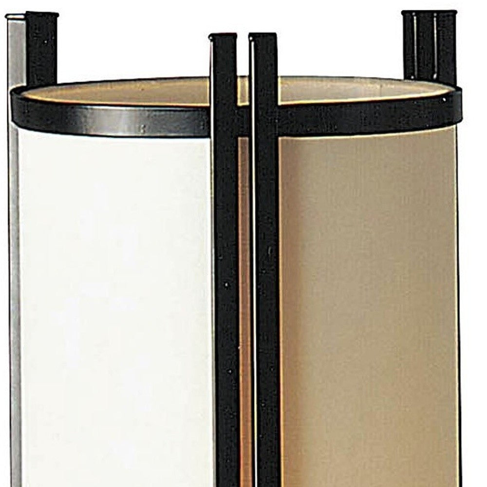 24" Black and Off White Cylinder Bedside Table Lamp