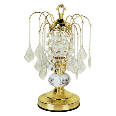 15" Gold Ceramic Bedside Table Lamp 