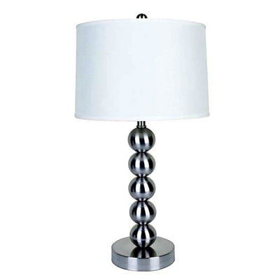 Silver Bauble Table Lamp with White Shade 