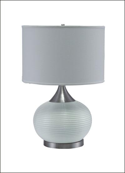 25" Silver Gourd Bedside With White Shade 