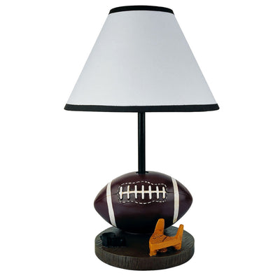 15" Brown Bedside Table Lamp With White Shade 