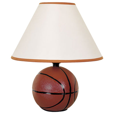 12" Orange Ceramic Bedside Table Lamp With White Shade 